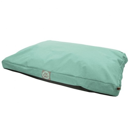 colchão verde para descanso de cachorro