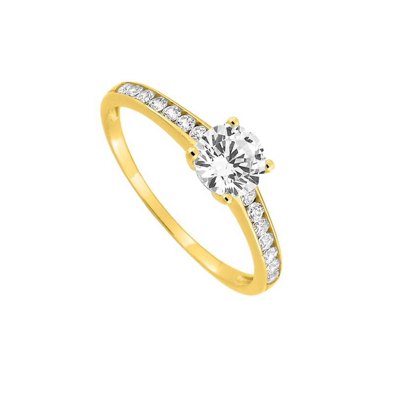 Bague Femme - Oxyde de zirconium - Or 9 Carats