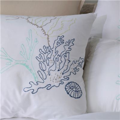 Linge de lit percale brodée