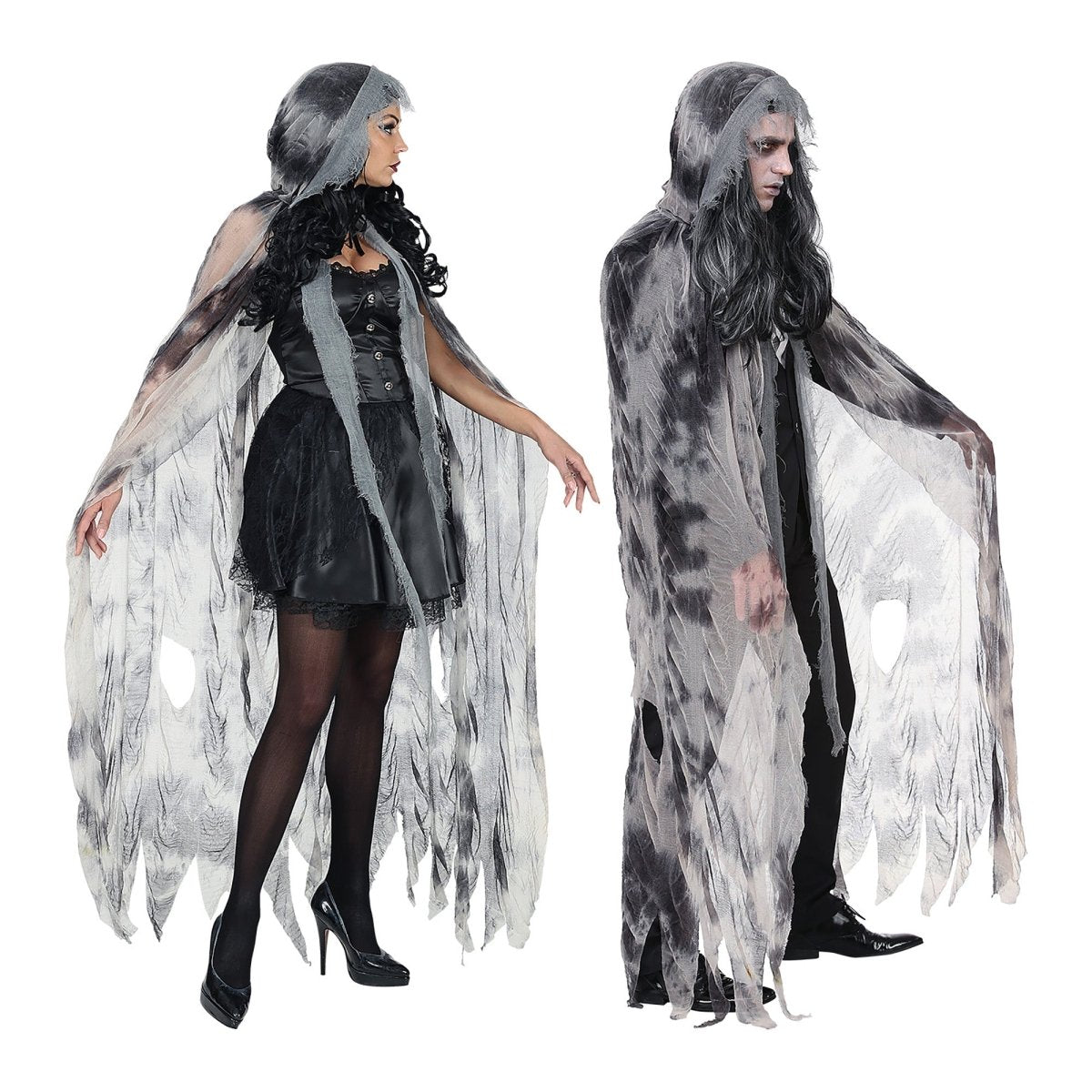 Halloween Cape Grijs Geest