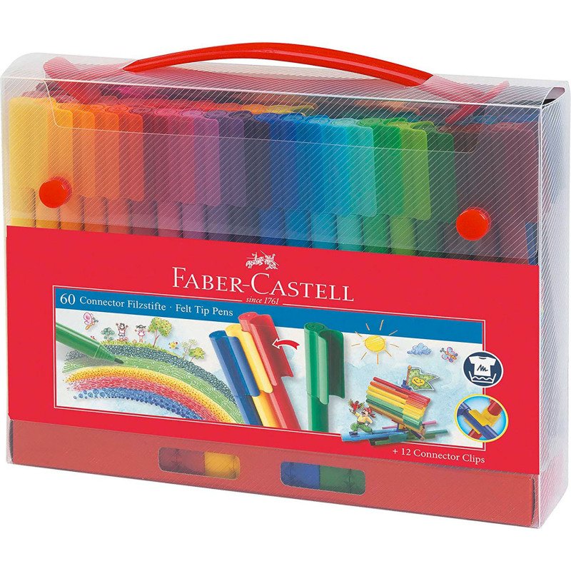 Feutres Connector Pen Faber Castell - Coffret de 60