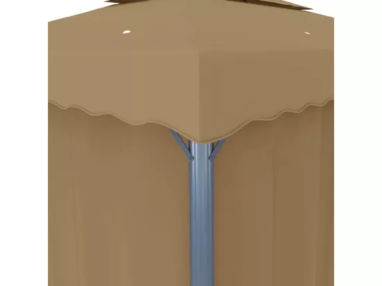 Tonnelle avec rideau 4x3 m Taupe Aluminium