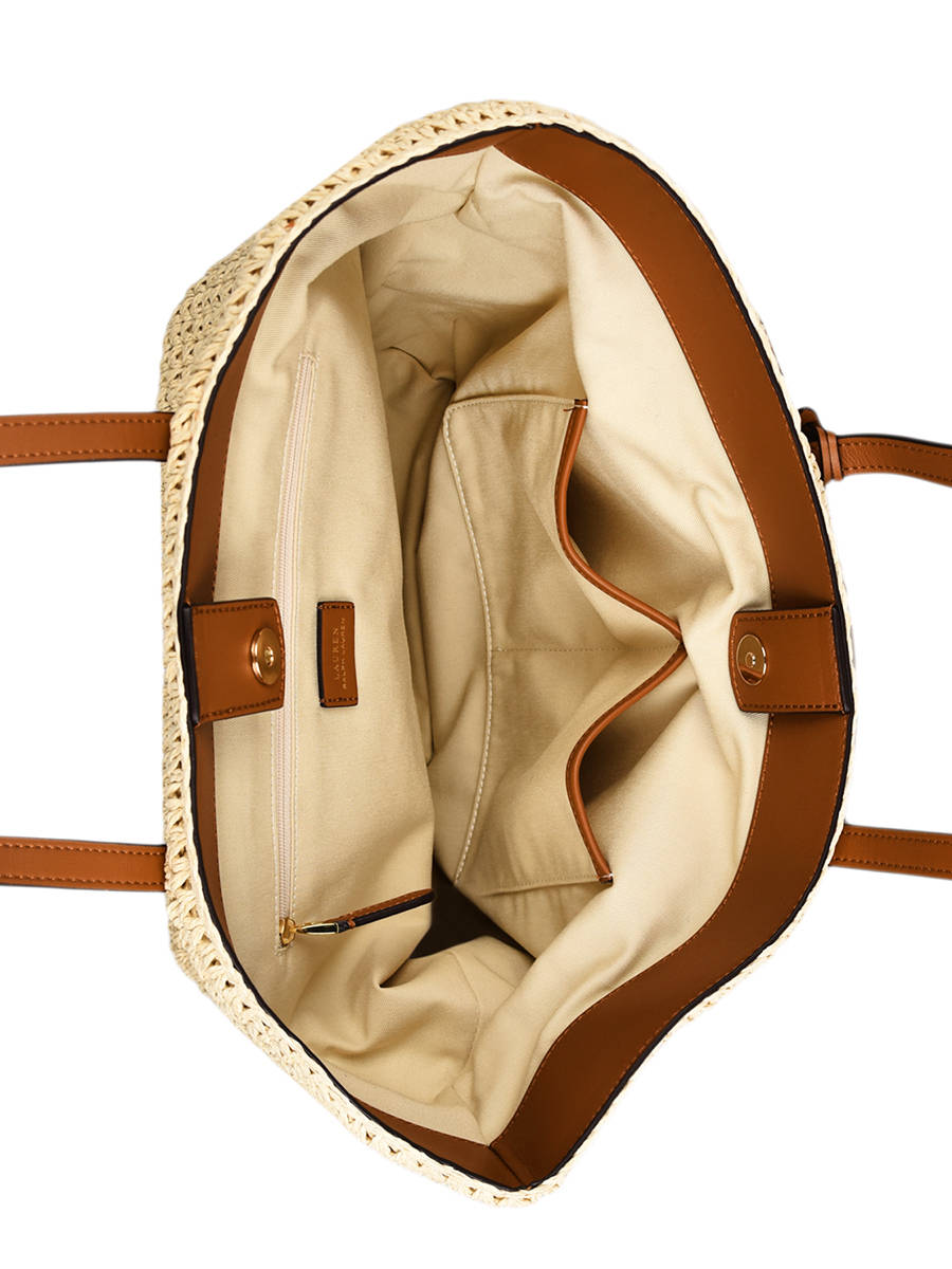 Sac cabas Whitney en paille crochete LAUREN RALPH LAUREN