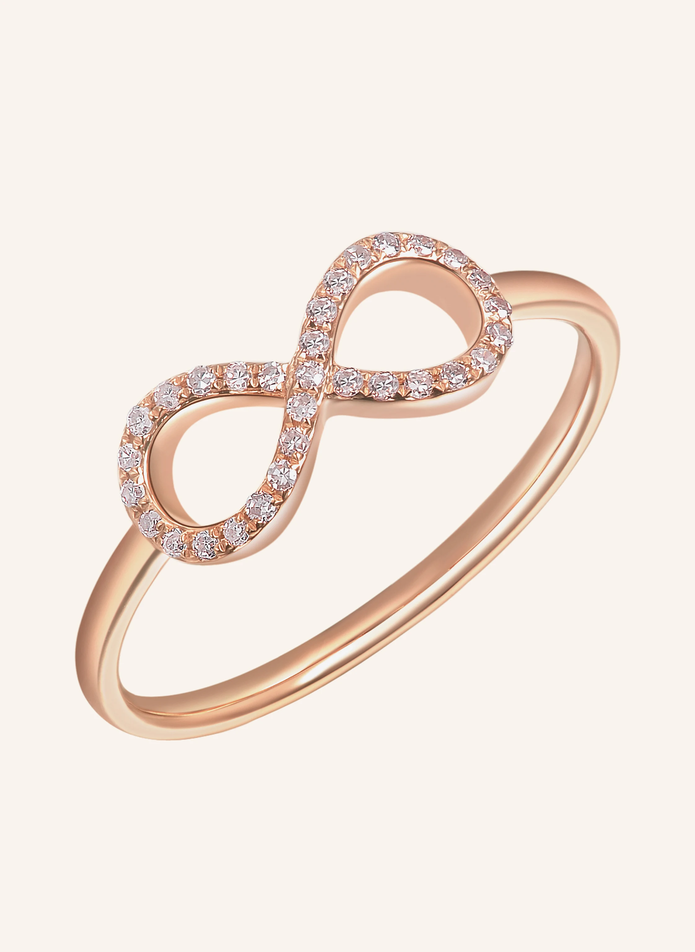 Leaf Ring INFINITY aus 18 Karat Roségold mit Diamanten