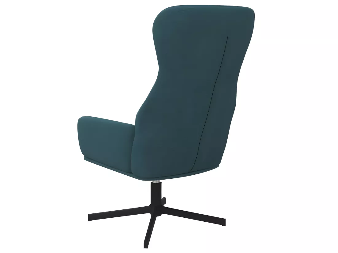 Chaise de relaxation avec tabouret Bleu Velours
