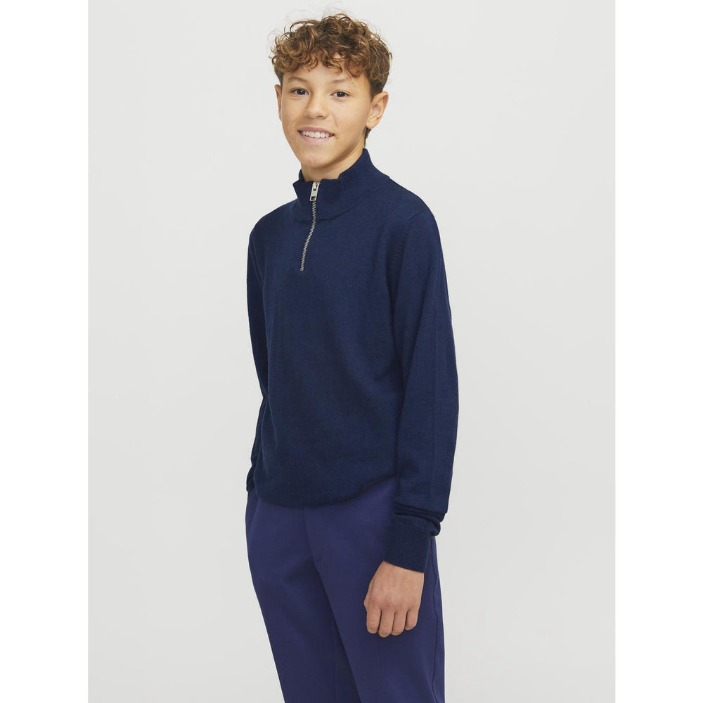 Køb Jack & Jones Junior Navy Blazer Jjeemil Strik Half Zip Noos Jnr