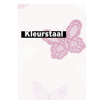 Behangstaal vliesbehang Vlinders roze 100114