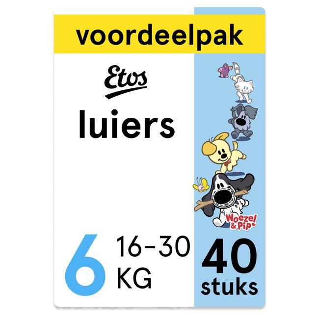 Etos Woezel & Pip Luiers Extra Large Voordeelpak Maat 6 16-30 kg40 stuks
