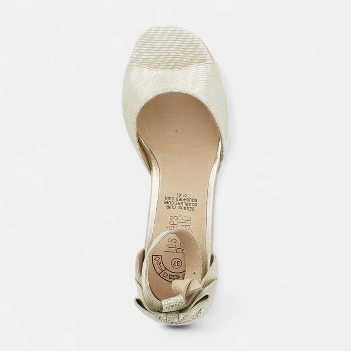 Nu-pieds à talon Femme en cuir or