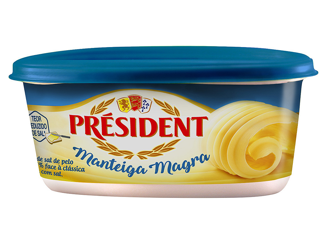 MANTEIGA PRESIDENT MAGRA BAIXO TEOR DE SAL 250G