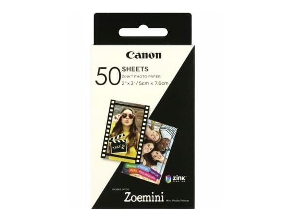 Canon ZINK - Selv-adhesiv - 50 x 76 mm 50 ark fotopapir - for Canon Zoemini; ivy CLIQ+2, CLIQ2; Zoemini C, S, S2