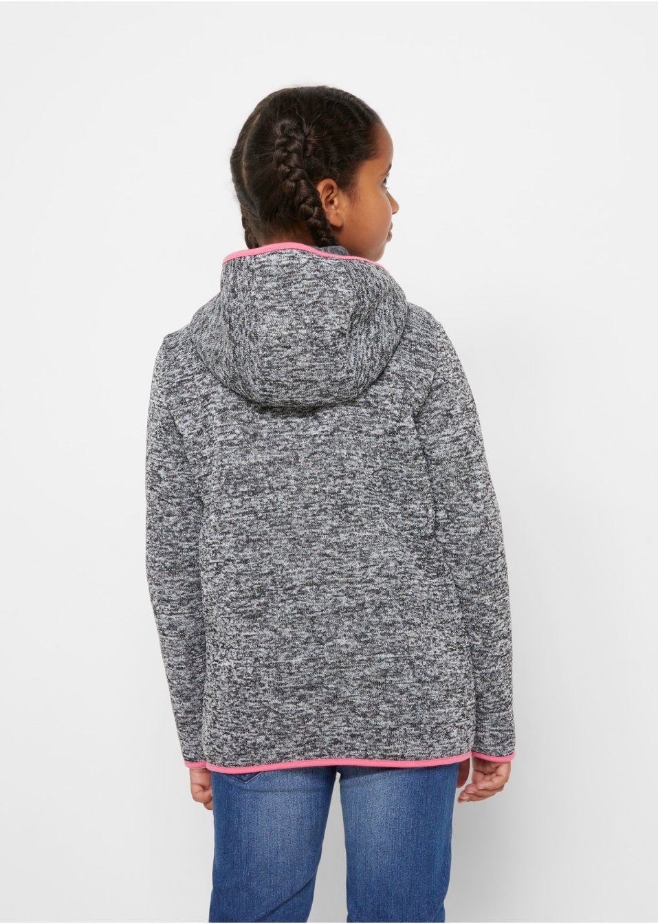 Veste en maille polaire thermo fille avec capuche