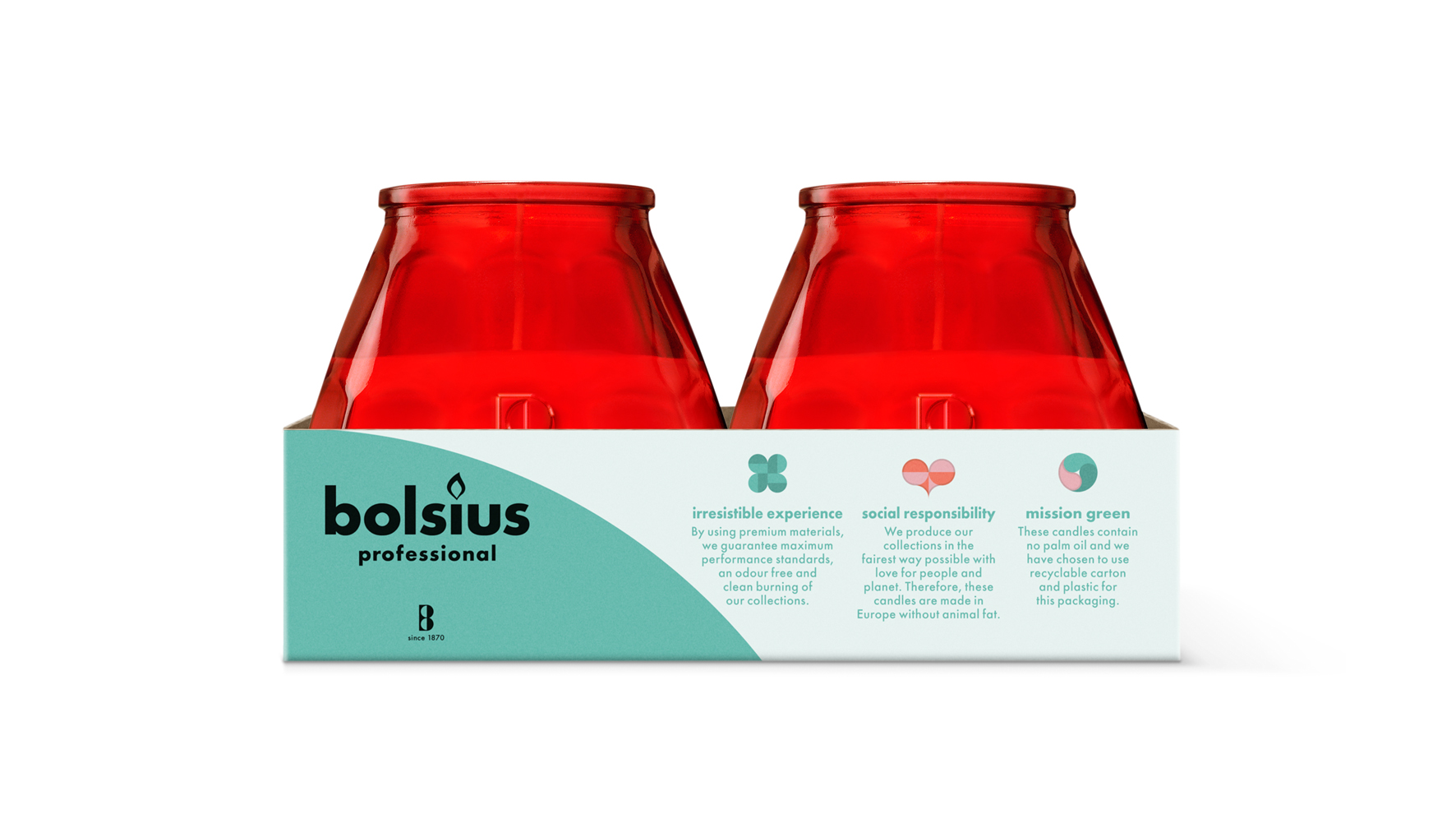 Bolsius Horeca Twilight 104/99 Rood (6 stuks)