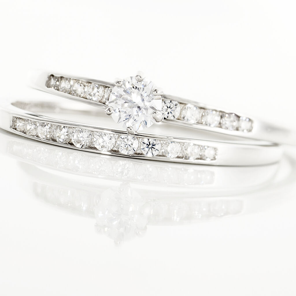Bague Solitaire Maella Argent Blanc Oxyde De Zirconium
