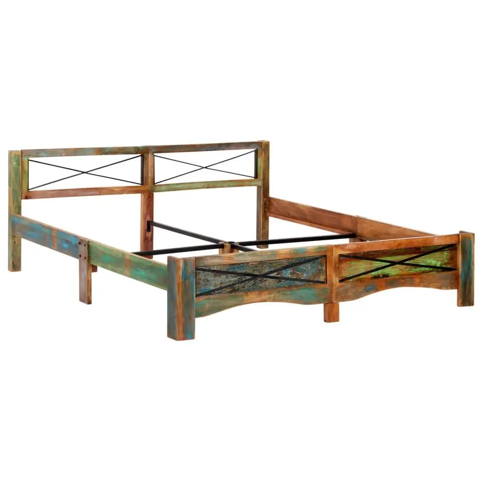 vidaXL - Bed frame - Multikleur - Massief gerecycled hout - 180x200 cm