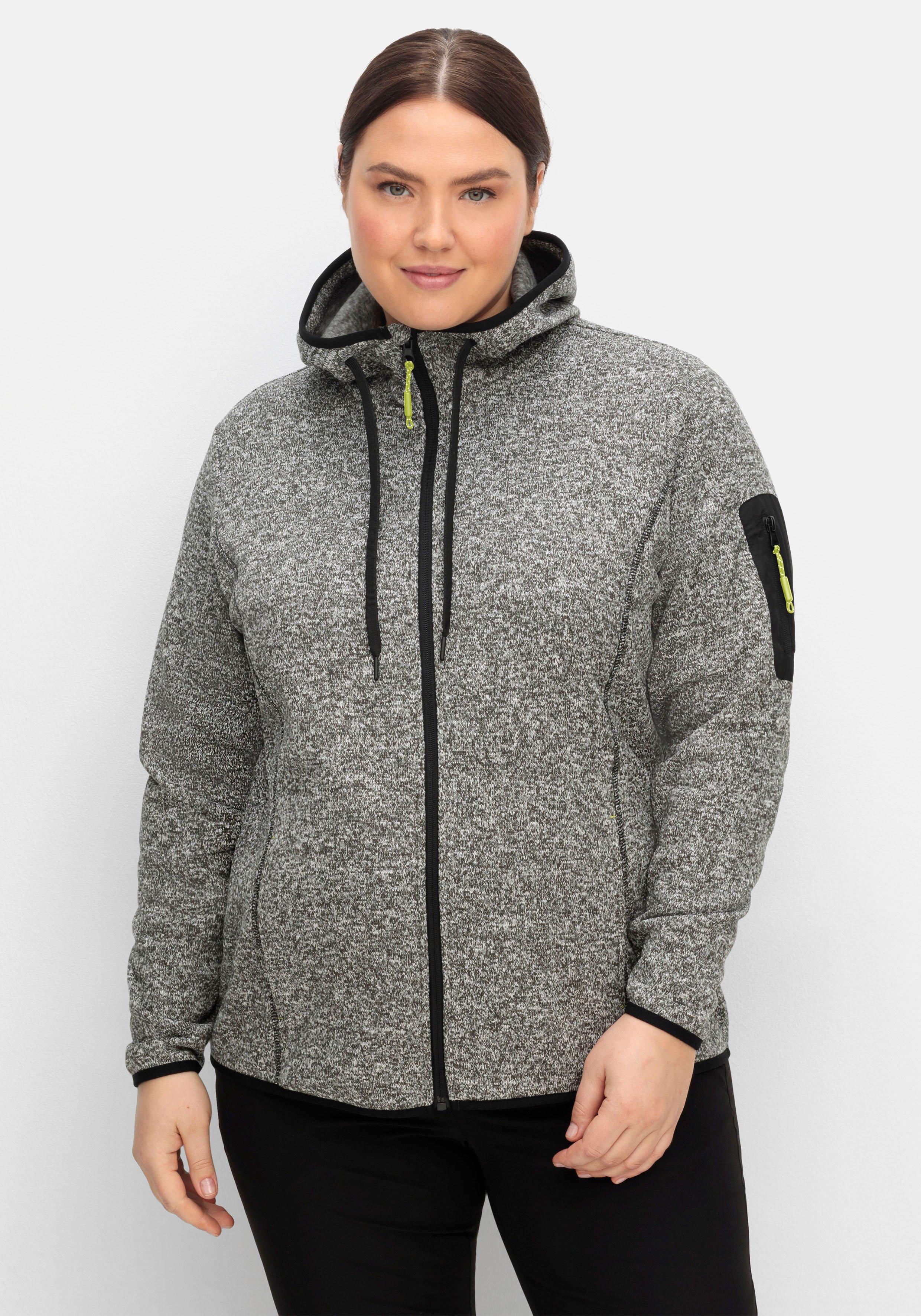 Funktionsjacke aus Strickfleece mit Kapuze