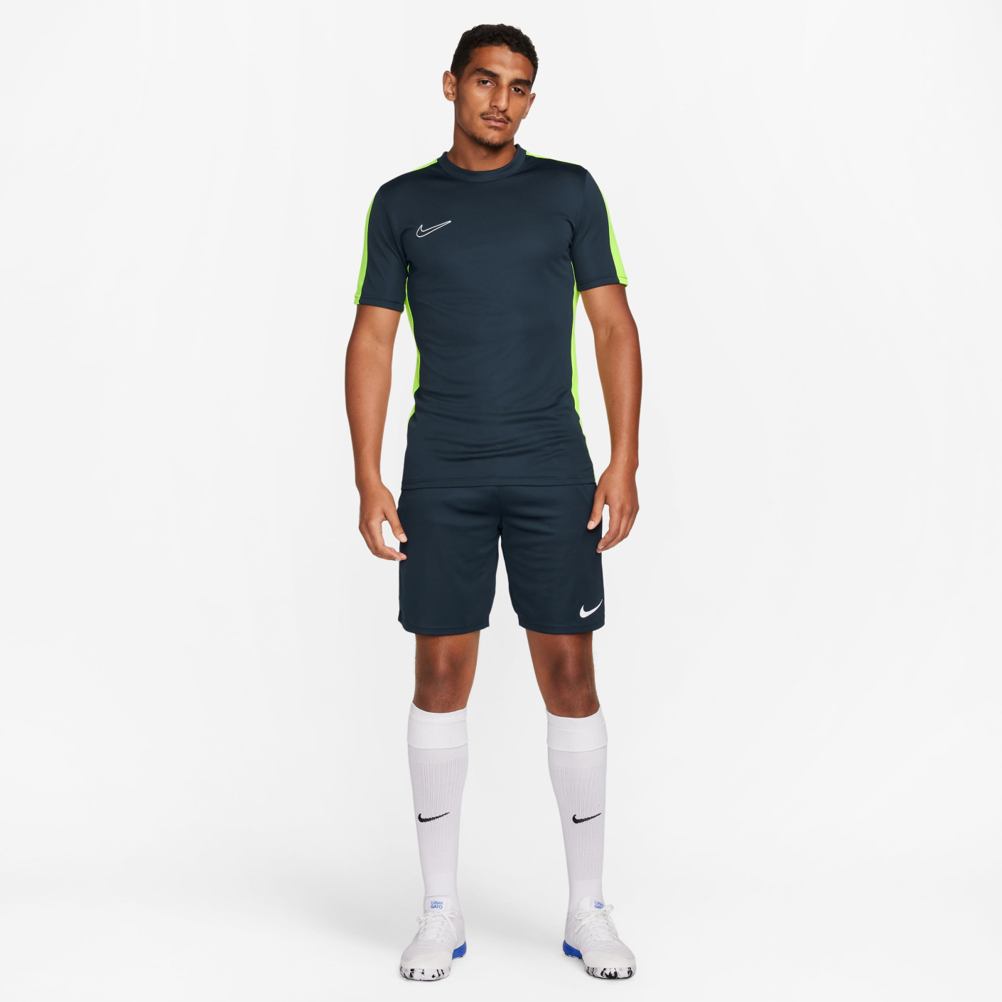 Nike Dri-FIT Academy 23 Trainingsshirt Donkerblauw Geel Wit