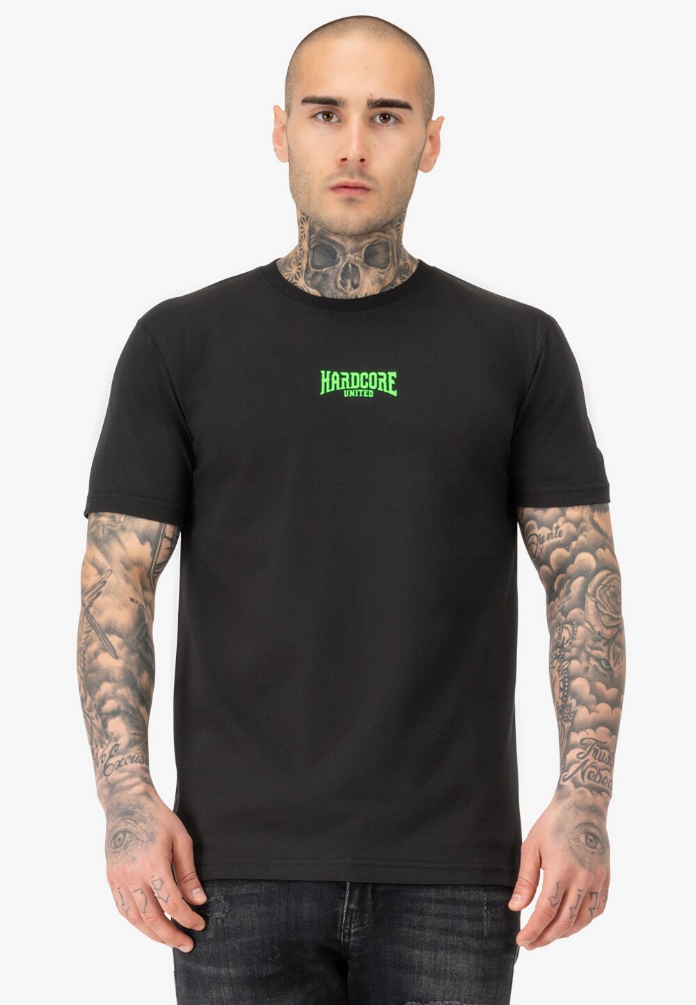 Hardcore United Herren T-Shirt normale Passform SKULLY