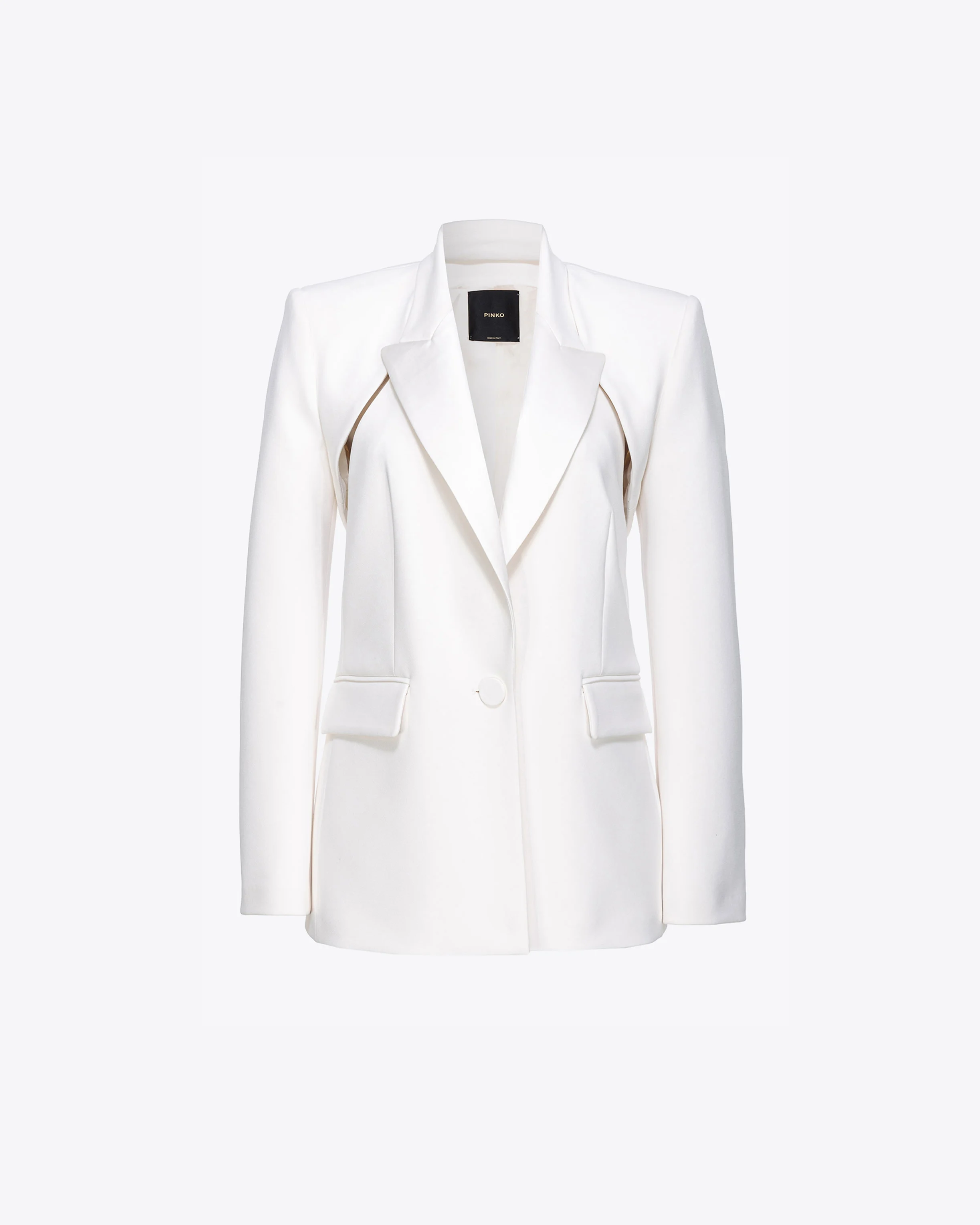 Blazer droit avec découpe au dos | Blanc
