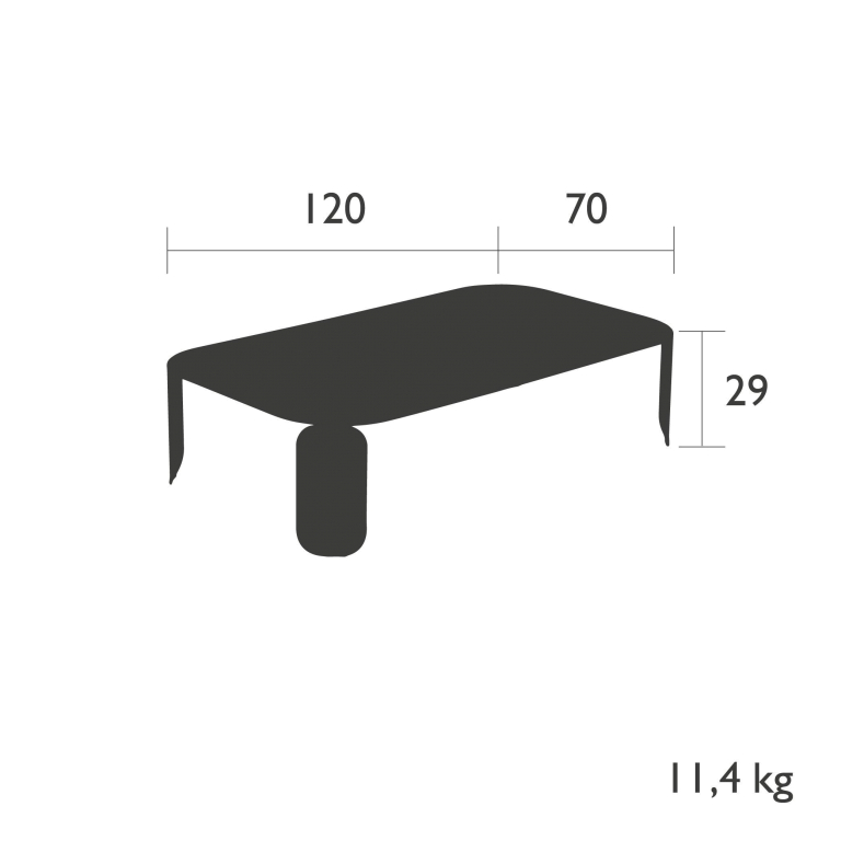 Fermob Bebop salontafel 120x70x29 Red Ochre