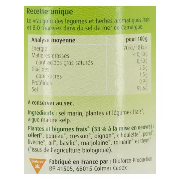 Sal marinho A.Vogel Herbamare com plantas e vegetais frescos orgânicos 250g