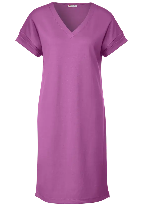 Jersey Kleid in Unifarbe - meta lilac