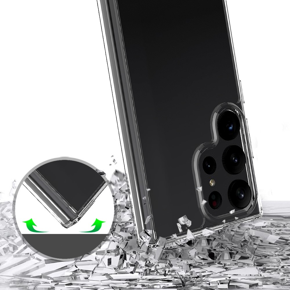 Samsung Galaxy S23 Ultra 5G Hybrid Hülle TPU Bumper   Acryl Rückseite - Transparent