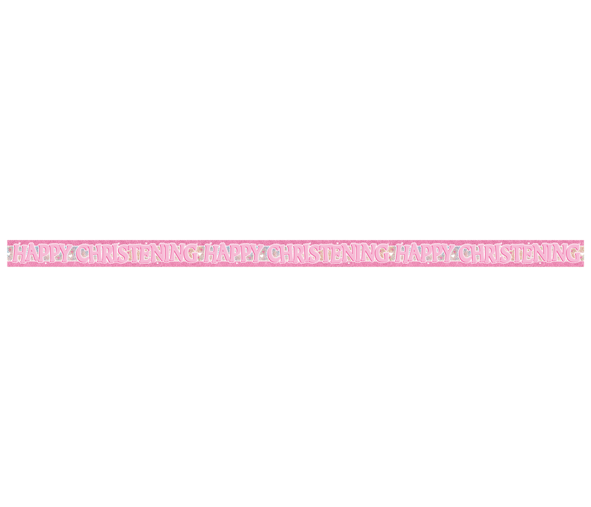 Roze Banner Happy Christening 3,65m