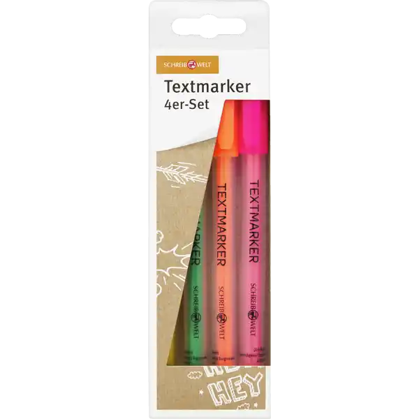SCHREIBW. TEXTMARKER 4ER SET