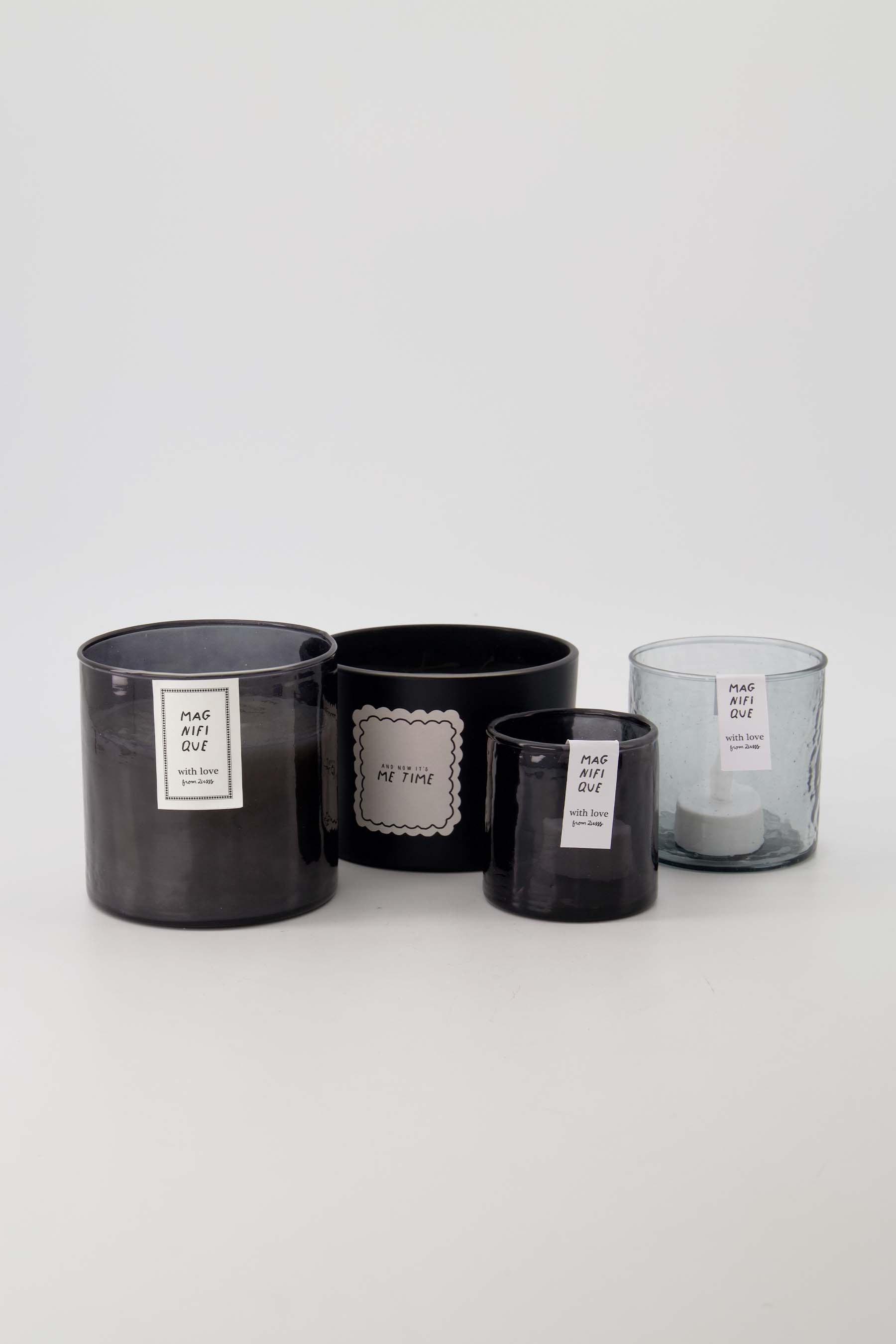 geurkaars glas me time antracietgrijs