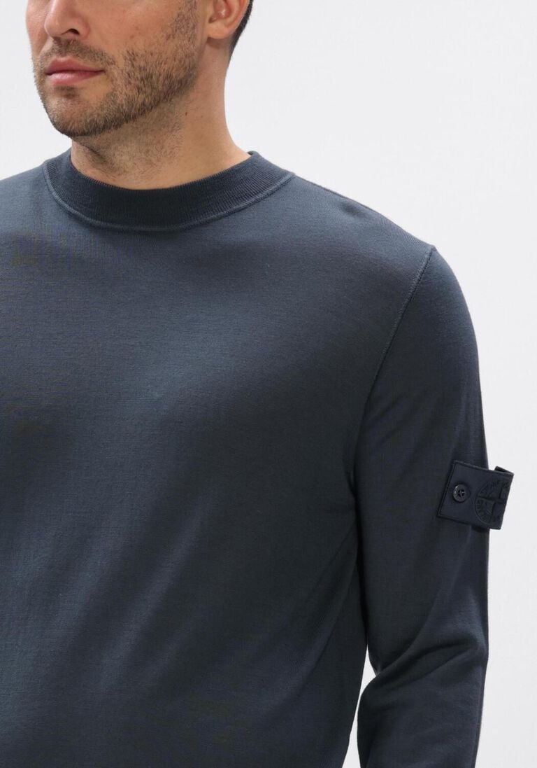 blauwe stone island trui crew neck s00fc