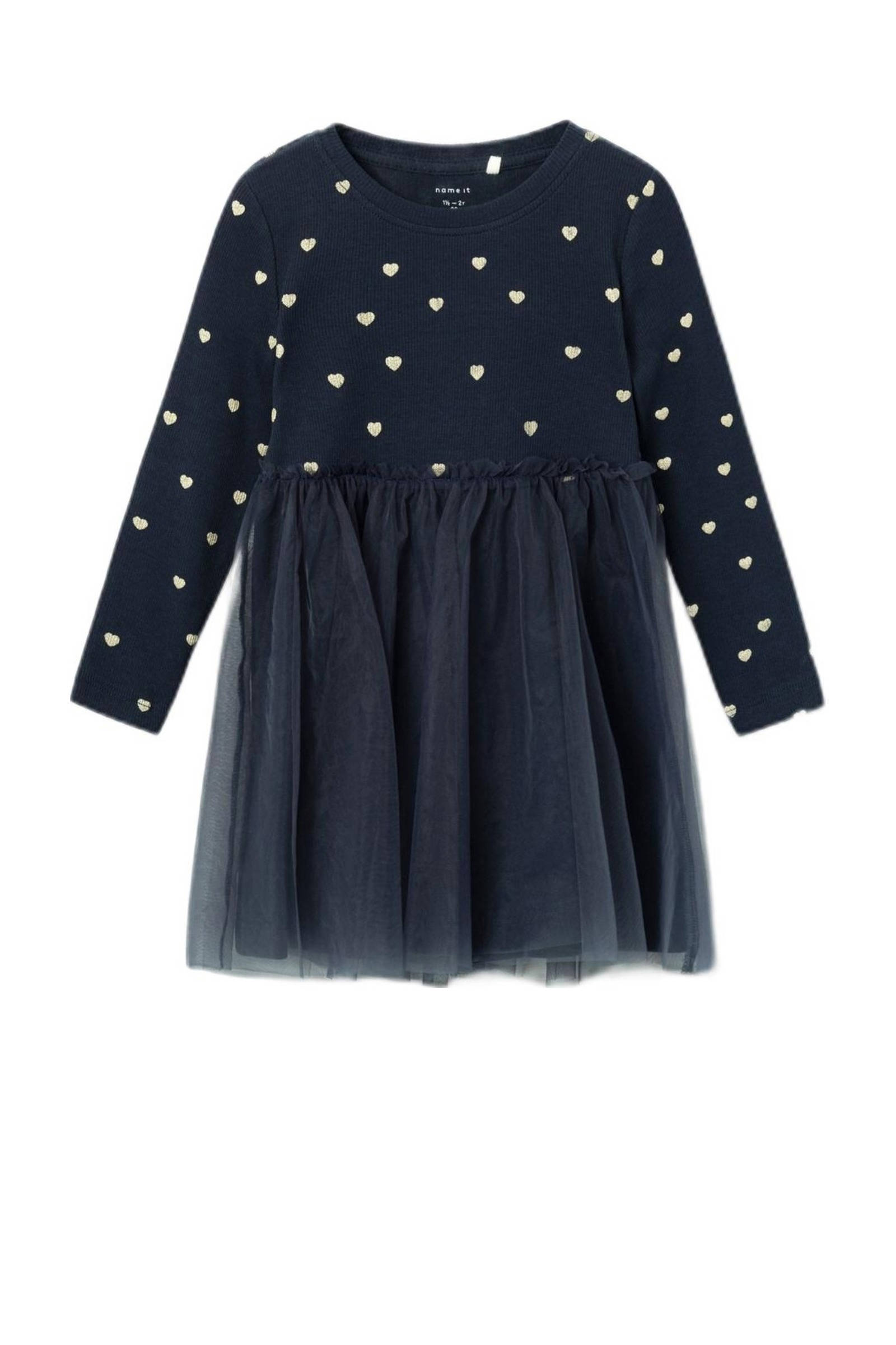NAME IT A-lijn jurk met katoen blauw