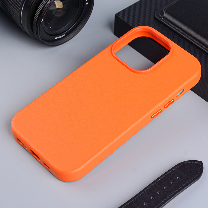 iPhone 14 Pro MagSafe Leder Case Schutzhülle - Orange