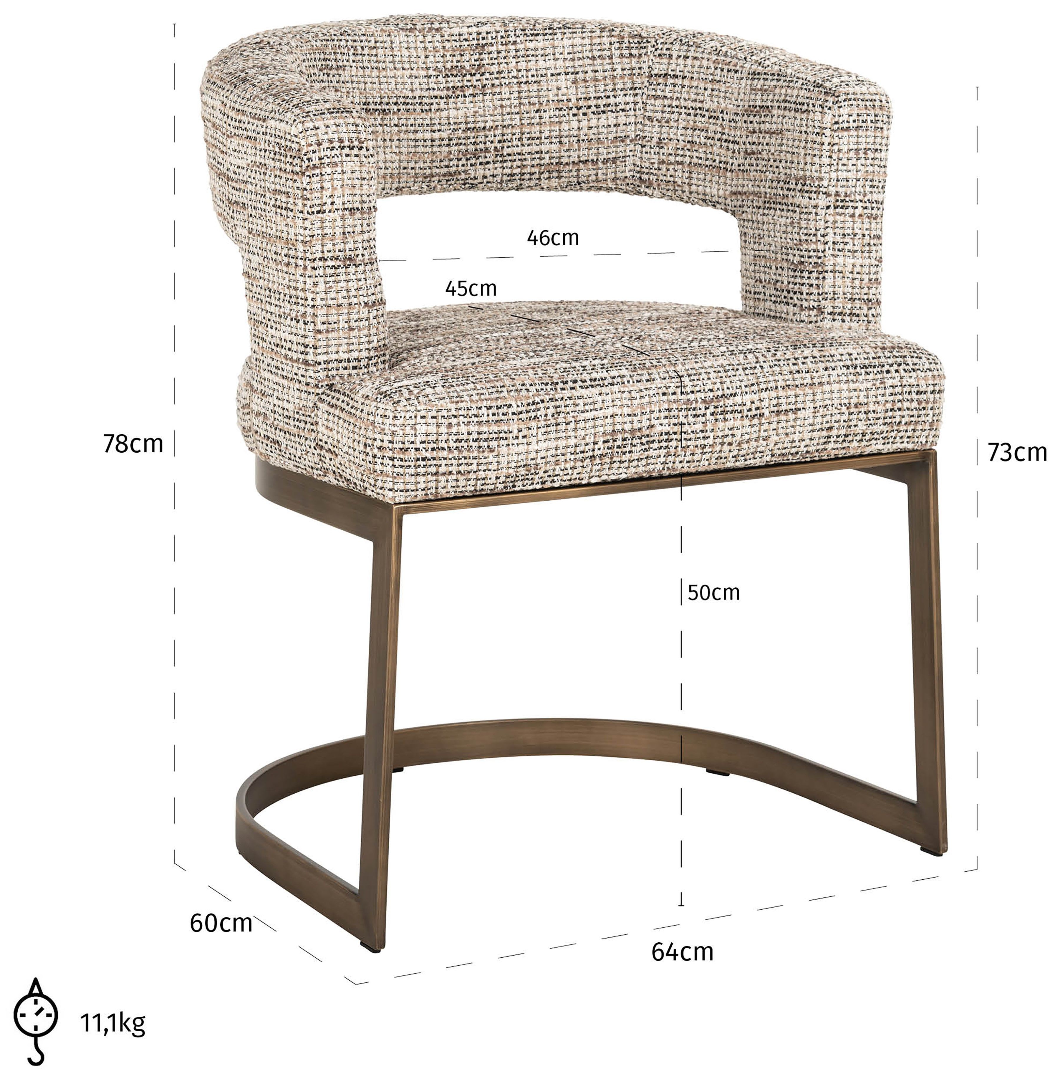 Eetkamerstoel S4756 Trendy Nature Ellis B64 x D60 x H78 cm
