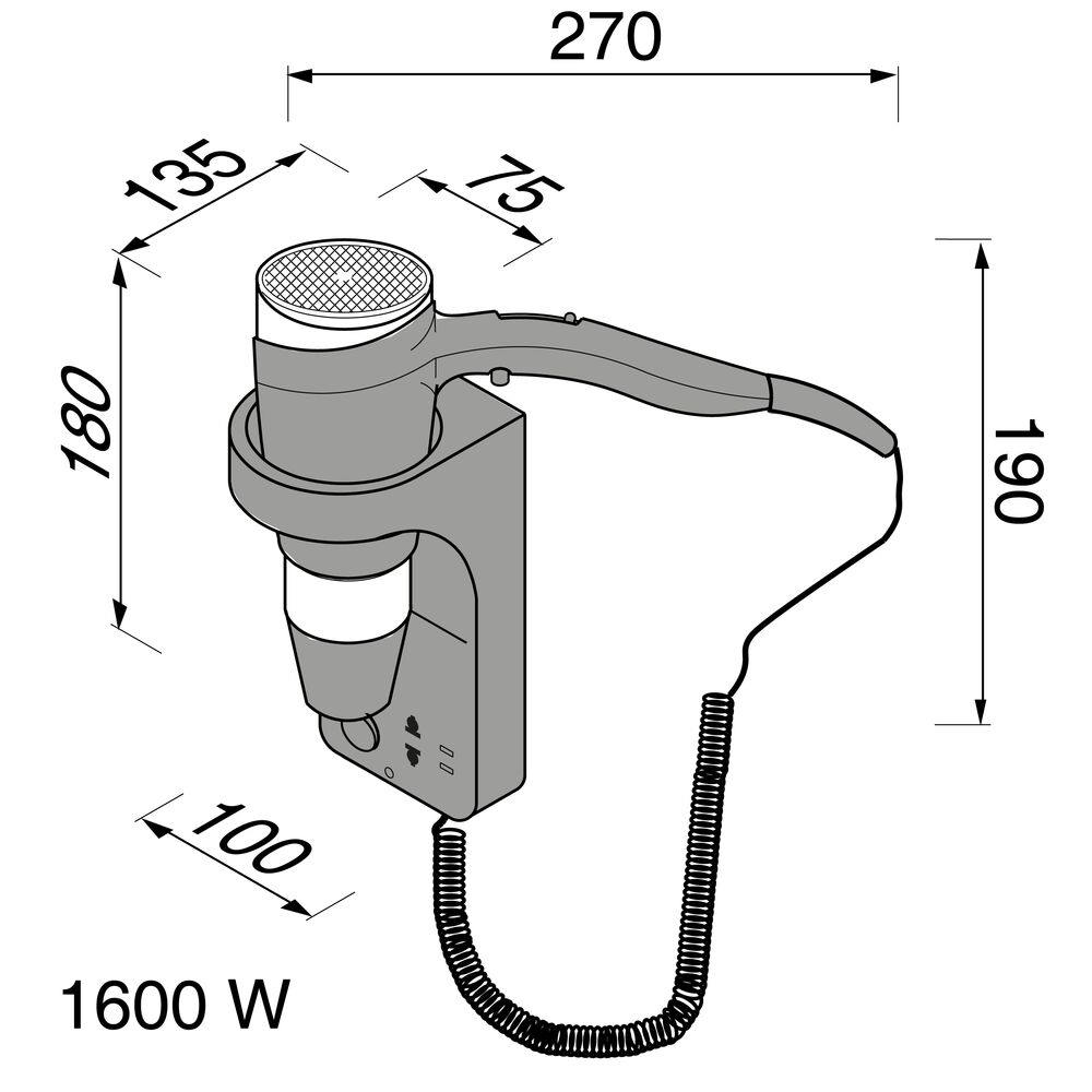 Geesa Haardroger 1600 W zwart/chroom
