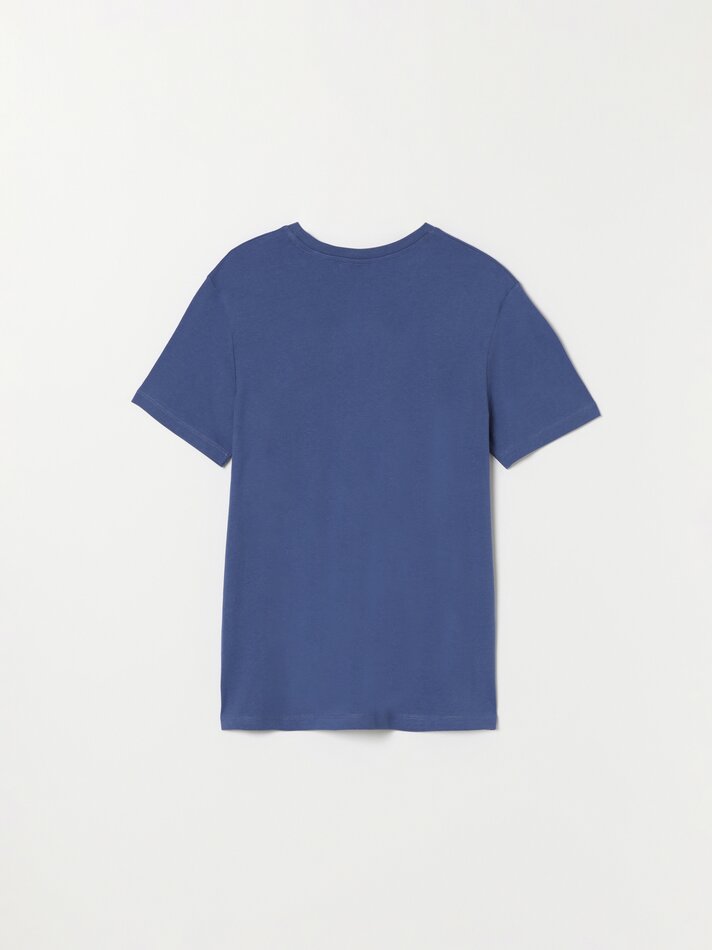 Pacote com 2 camisetas lisas e listradas - Azul claro