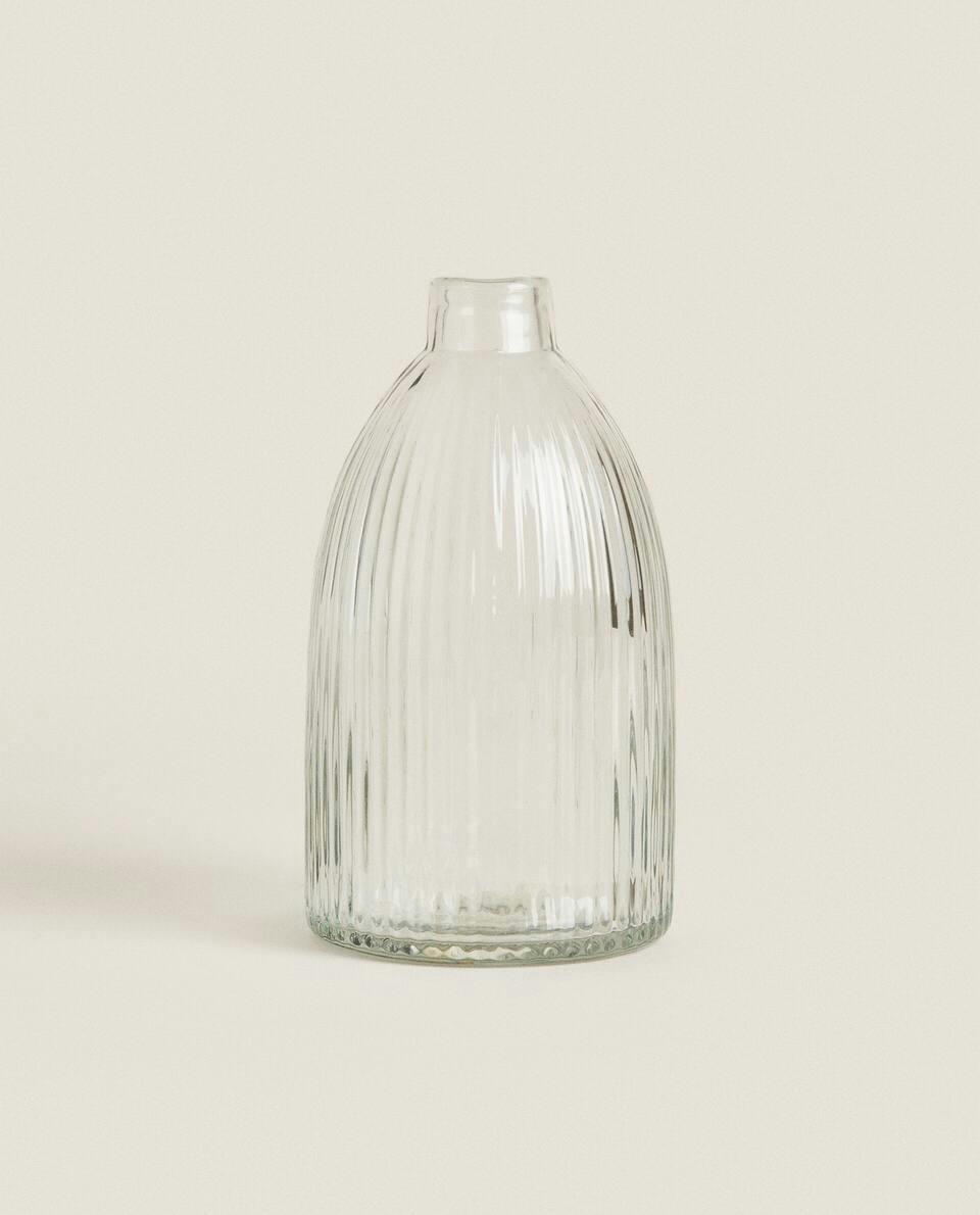 VASO DE VIDRO COM LINHAS