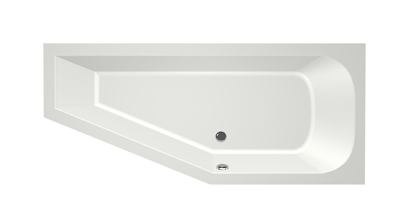 Xenz Lagoon Compact badkuip rechts 160x75x40cm edelweis