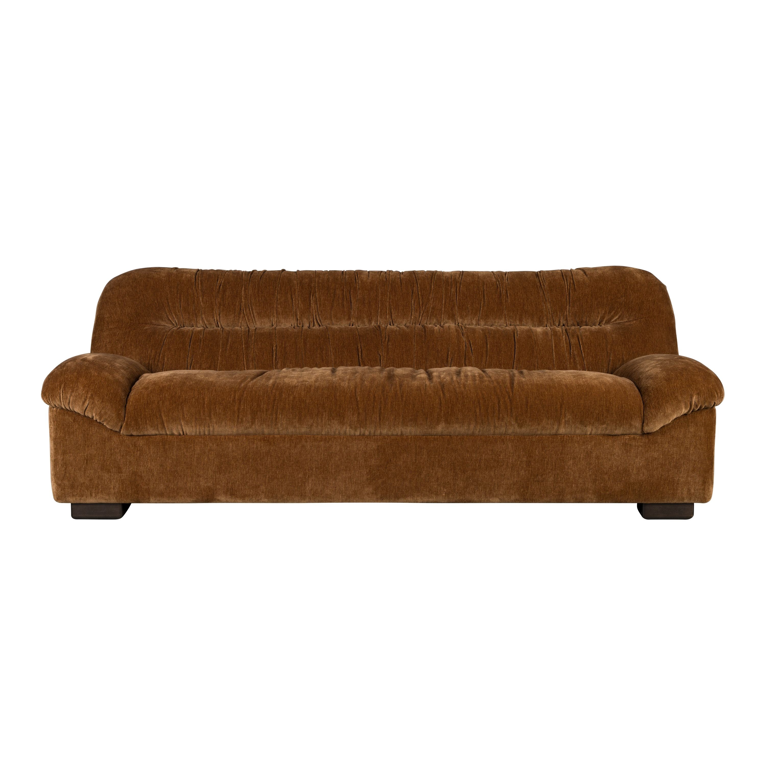 Dutchbone Douglas 3-zitsbank Velours Cognac Bruin