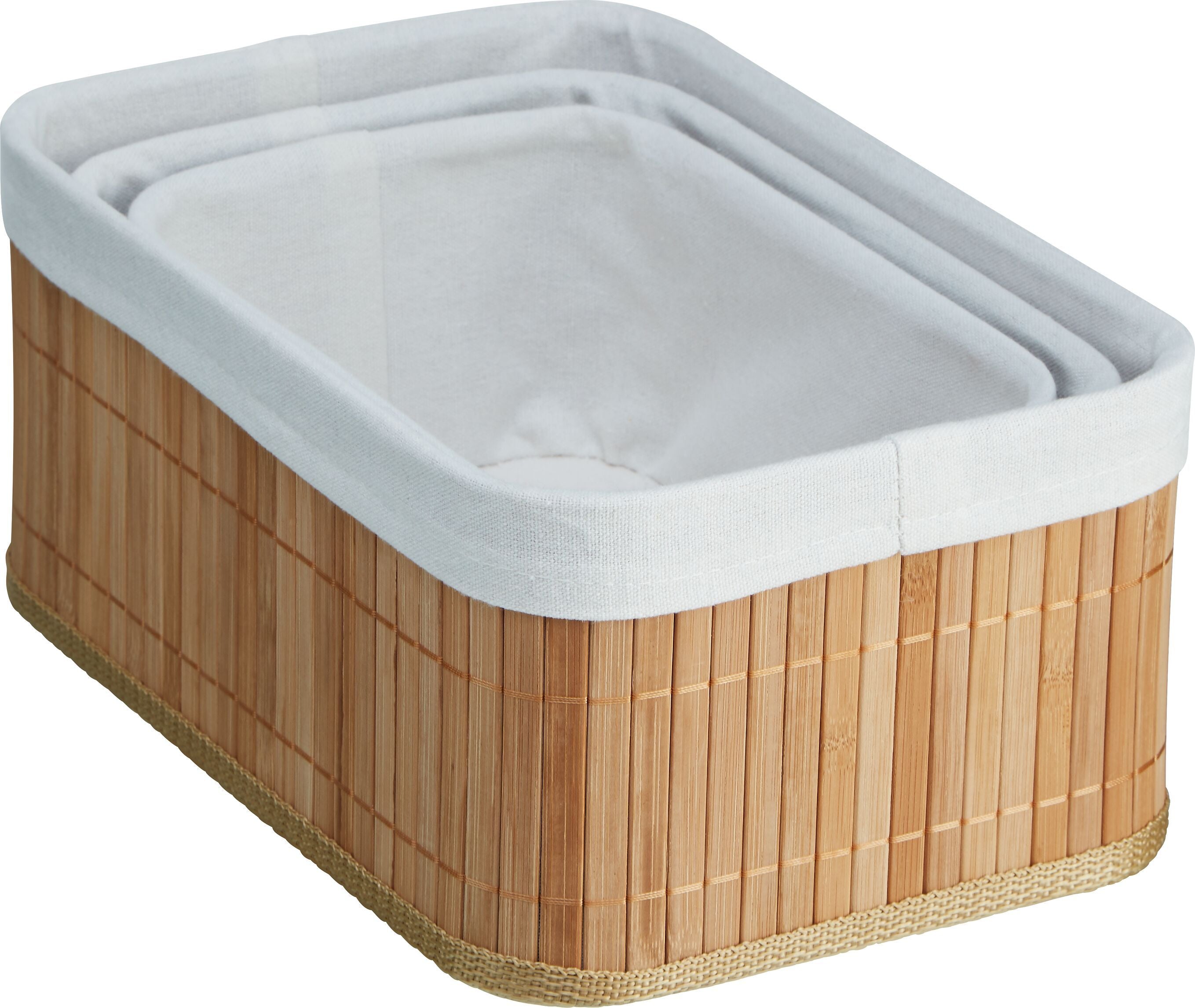 HAYLEY Korb-Set - Beige, Weiss / B: 20.0 cm x T: 30.0 cm x H: 12.0 cm
