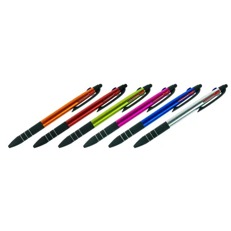 TSI Touchpen 3-Farben Kugelschreiber / mit 3 Schreibfarben, 6 Stück