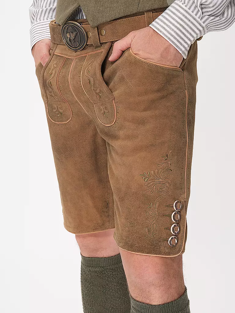 GWEIH & SILK Lederhose LEO hellbraun