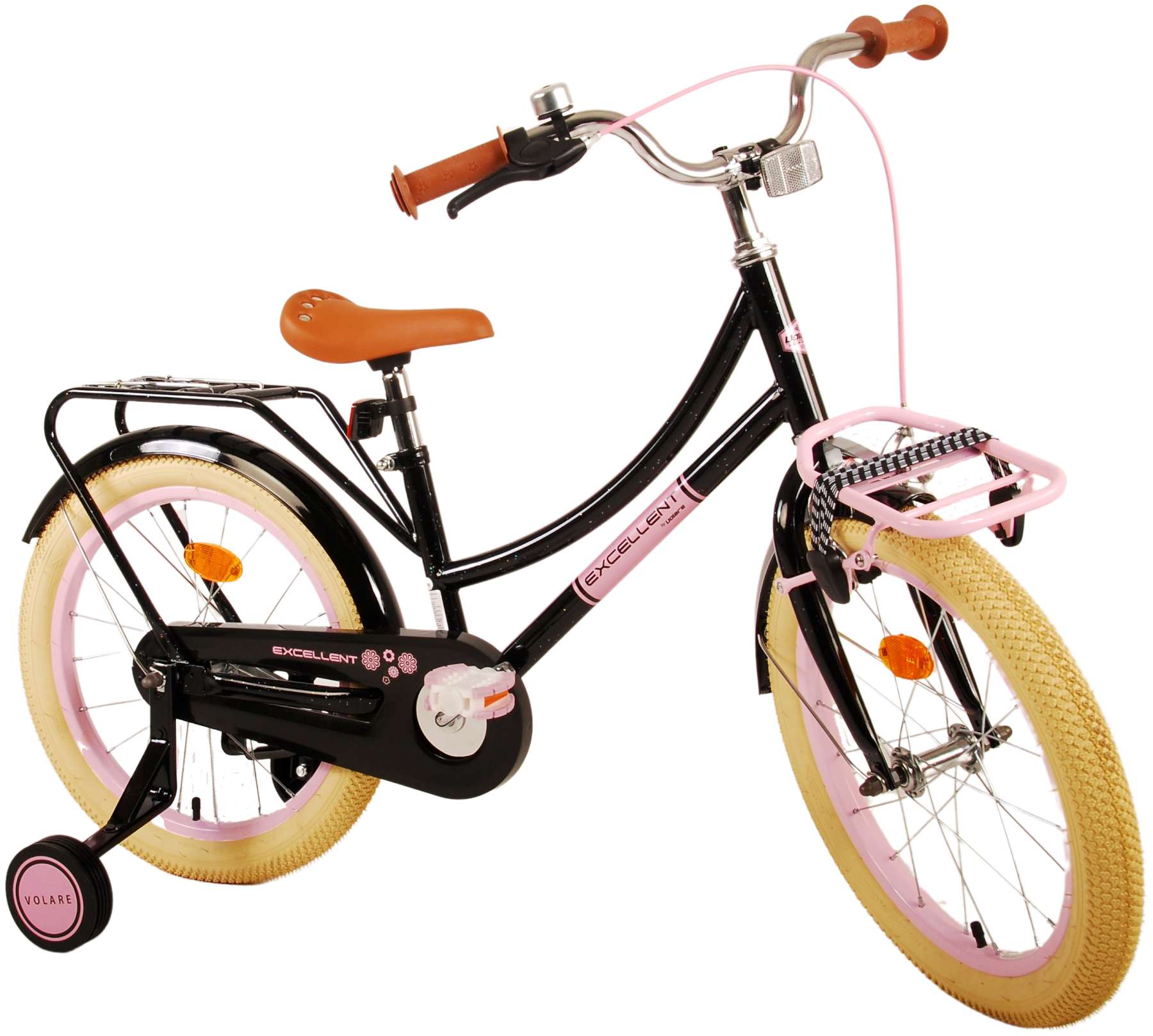 Kinderfahrrad Excellent Fahrrad für Mädchen 18 Zoll Kinderrad Schwarz