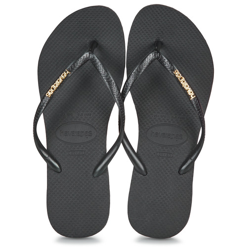 Havaianas - SLIM LOGO METALLIC - Noir
