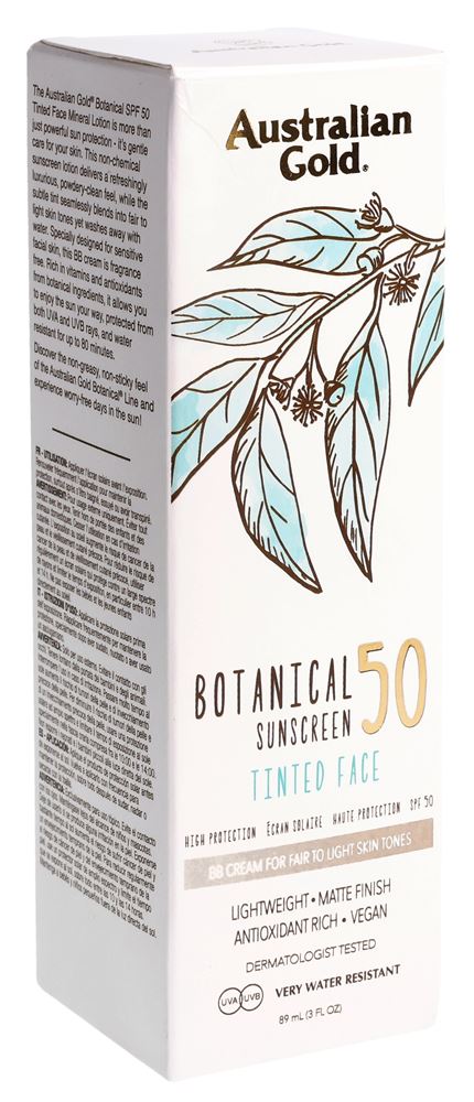 AUSTRALIAN GOLD Botanical Tinted Faces<br>89 ml, Tube, SPF50 light teint
