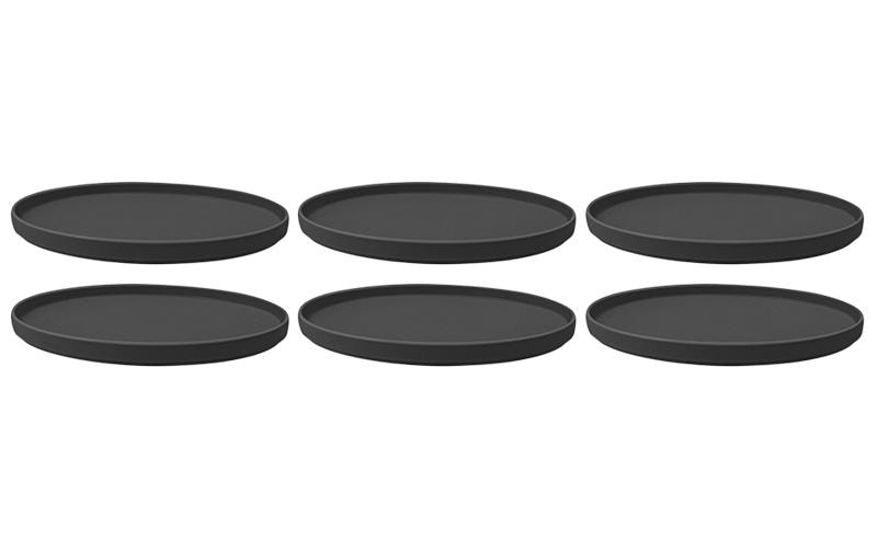 Speiseteller Iconic 6 Stück, Schwarz<br>Essteller Set