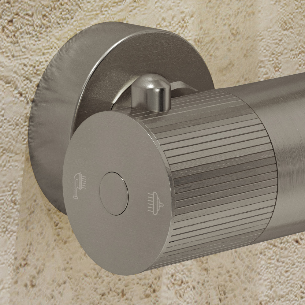 Saniclear Evolution Stripes opbouw regendouche RVS met 20cm hoofddouche en 2 standen handdouche