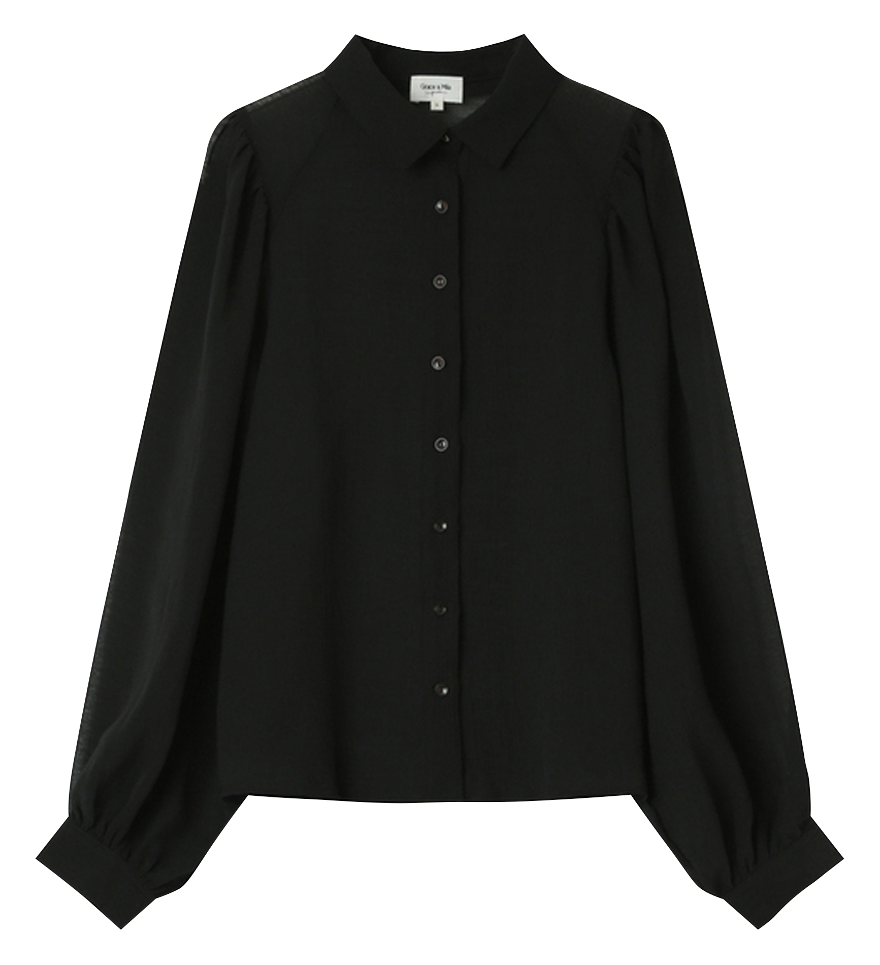 GORA - Chemise col classique transparente| Noir