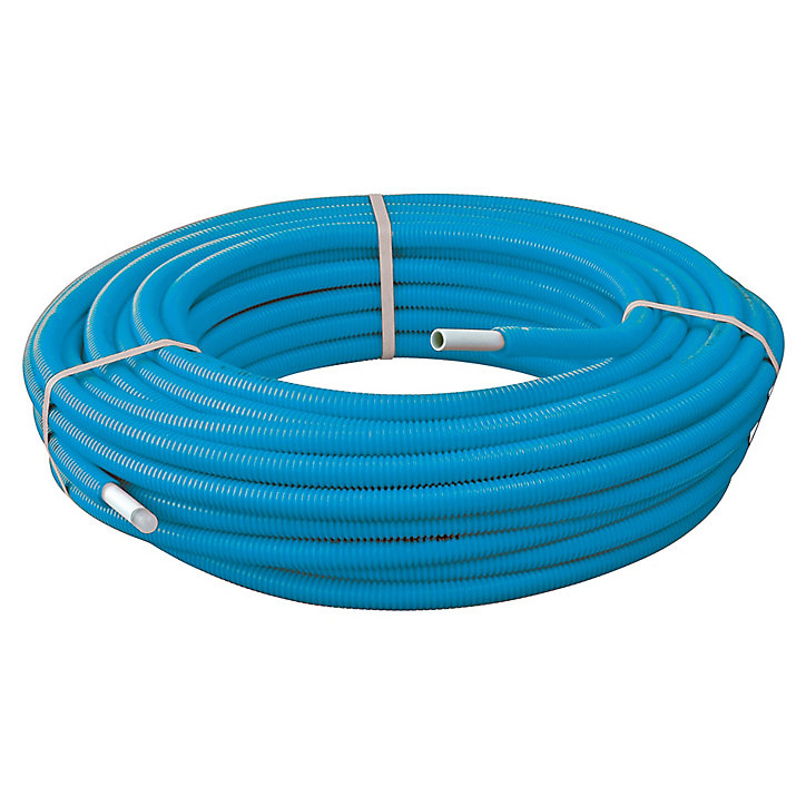 Couronne tube Multicouche prégainé bleu Ø16 longueur 25 mètres