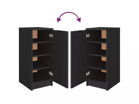 Armoire à chaussures noir 30x35x70 cm bois d'ingénierie